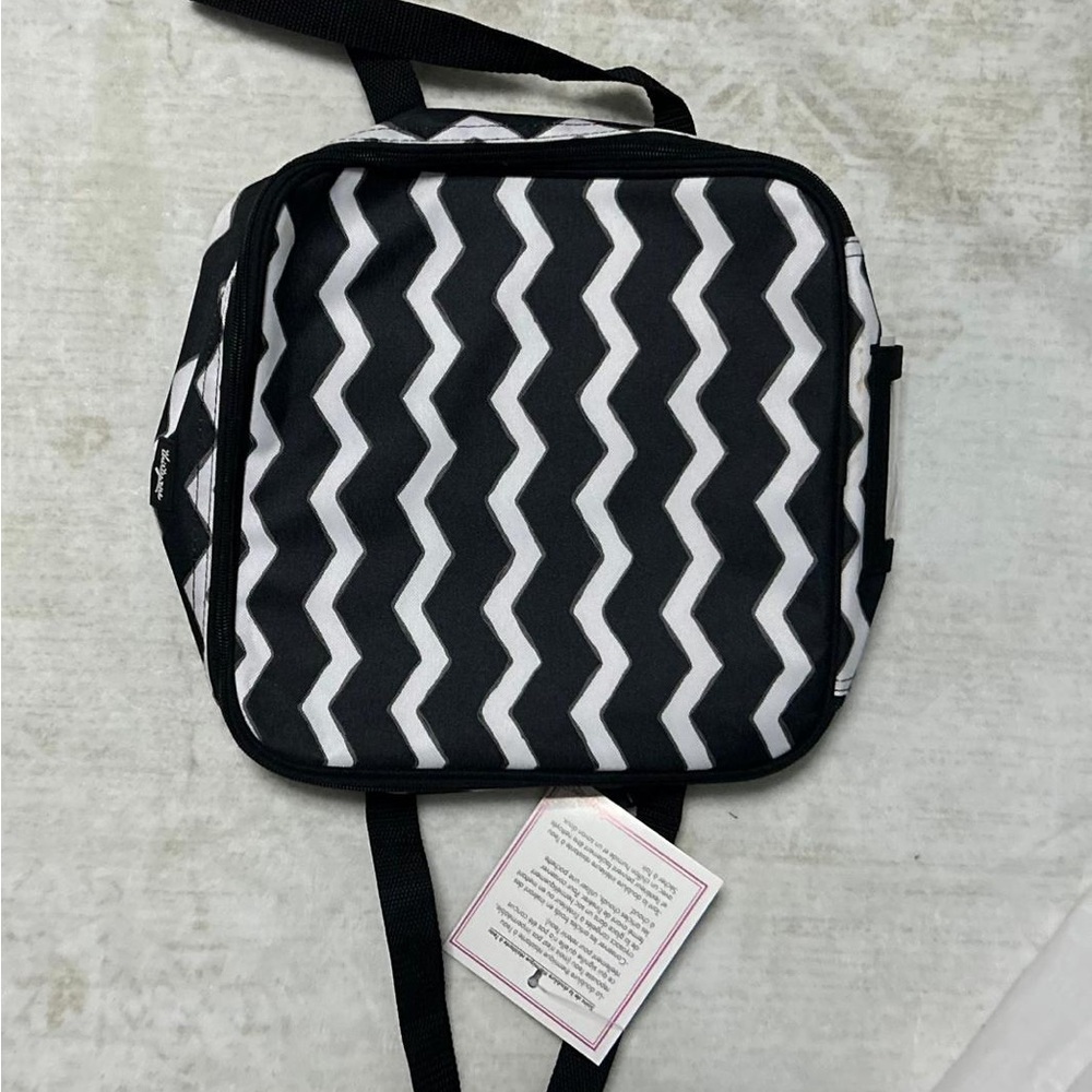 Black & White Zigzag Men's Crossbody Bag - Unbranded